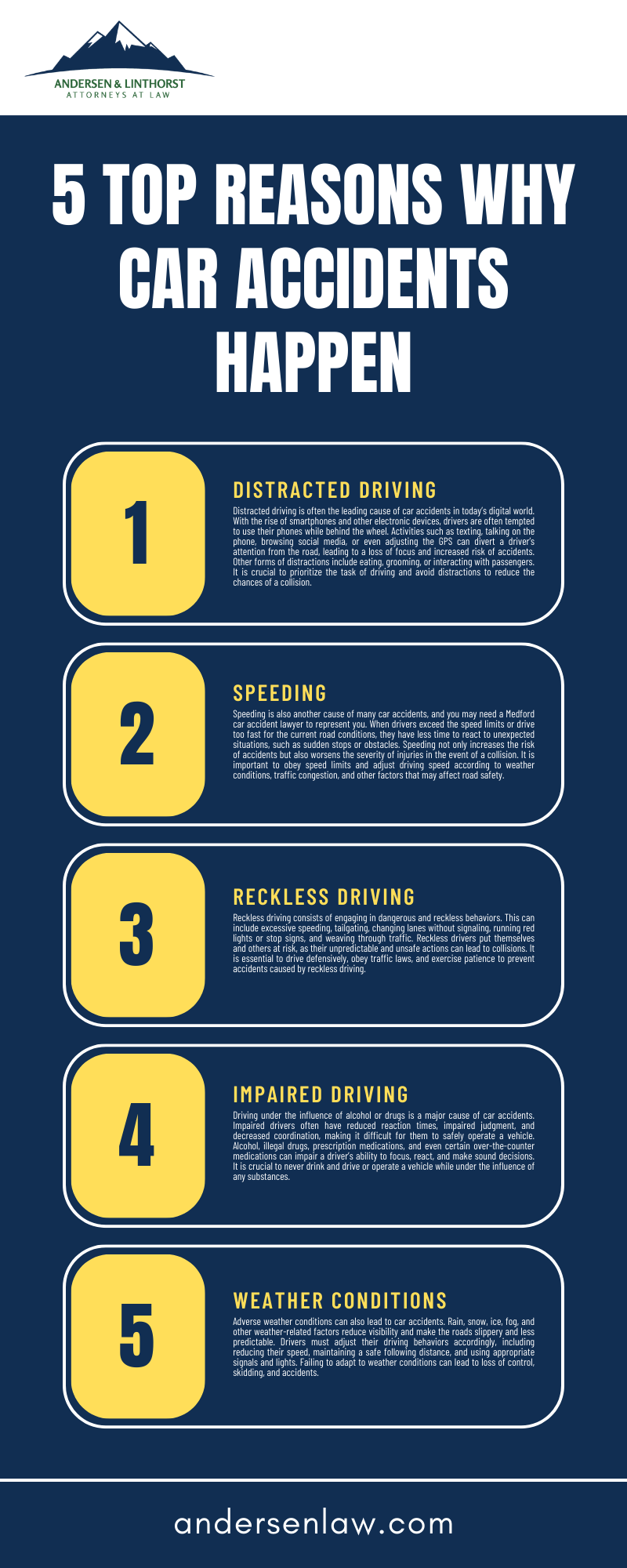 5 Top Reasons Why Car Accidents Happen Infographic